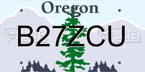 B27ZCU Oregon License Plate
