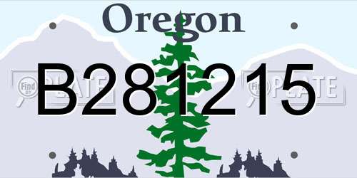 B281215 Oregon License Plate