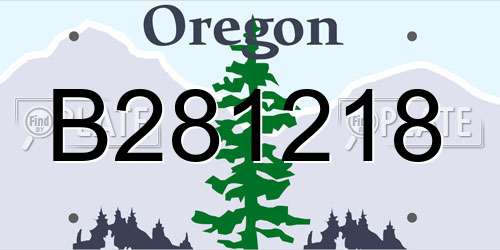 B281218 Oregon License Plate