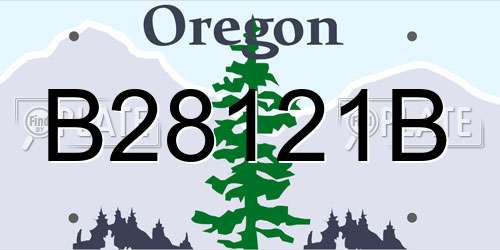 B28121B Oregon License Plate