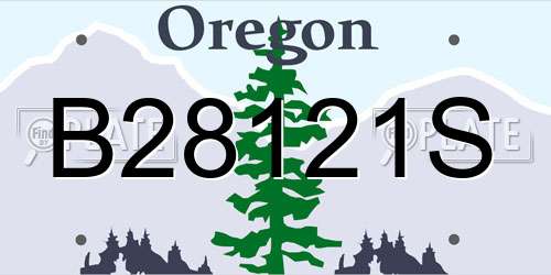 B28121S Oregon License Plate