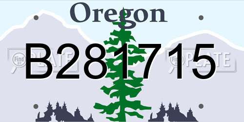B281715 Oregon License Plate