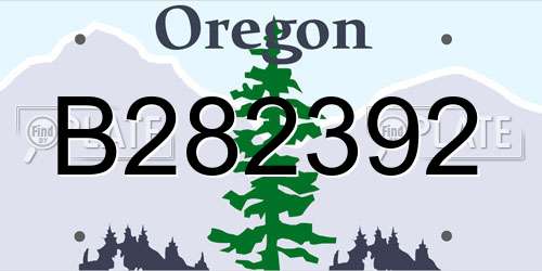 B282392 Oregon License Plate