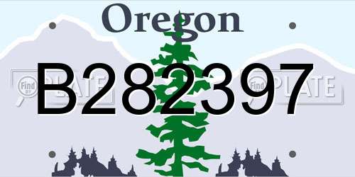 B282397 Oregon License Plate