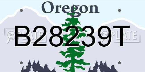 B28239T Oregon License Plate