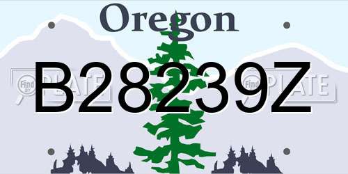 B28239Z Oregon License Plate