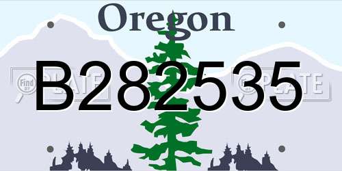 B282535 Oregon License Plate