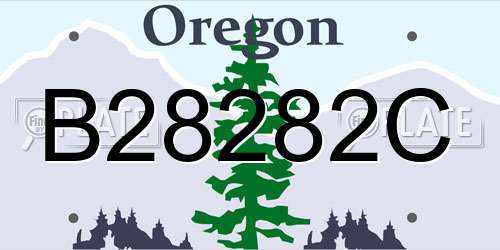 B28282C Oregon License Plate