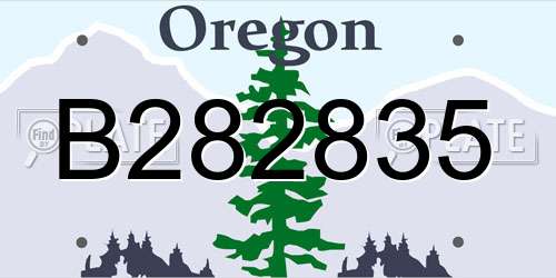 B282835 Oregon License Plate