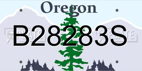 B28283S Oregon License Plate