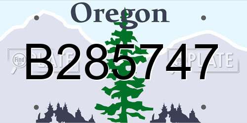 B285747 Oregon License Plate
