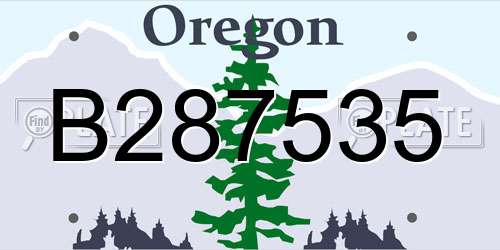 B287535 Oregon License Plate