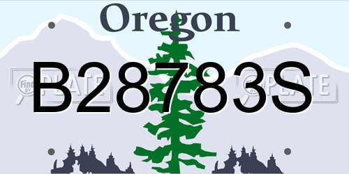 B28783S Oregon License Plate