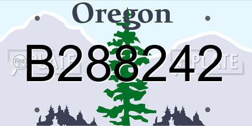 B288242 Oregon License Plate