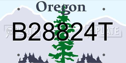 B28824T Oregon License Plate