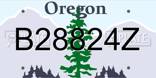 B28824Z Oregon License Plate