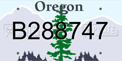 B288747 Oregon License Plate