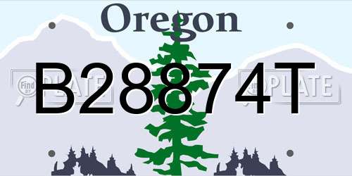 B28874T Oregon License Plate