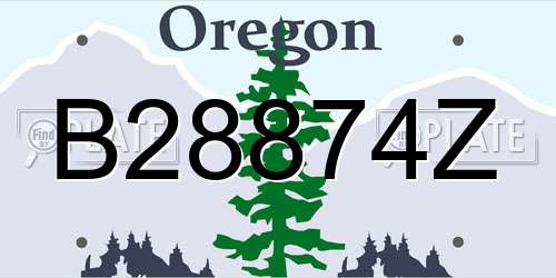 B28874Z Oregon License Plate