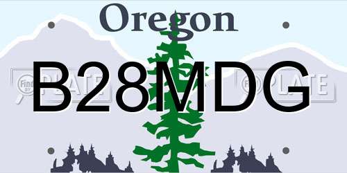 B28MDG Oregon License Plate