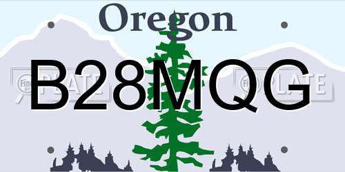 B28MQG Oregon License Plate