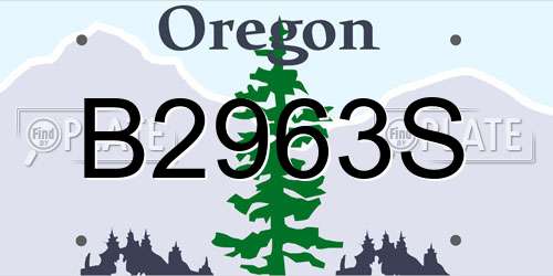 B2963S Oregon License Plate