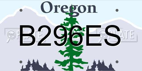 B296ES Oregon License Plate