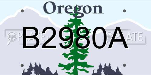 B2980A Oregon License Plate