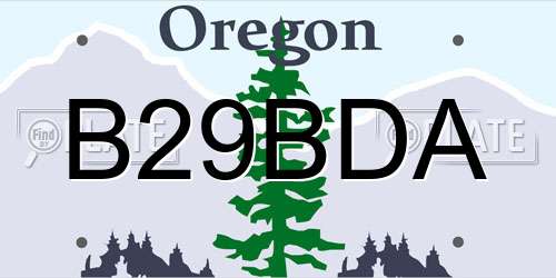 B29BDA Oregon License Plate