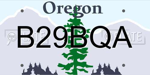B29BQA Oregon License Plate