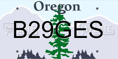 B29GES Oregon License Plate