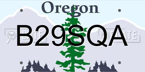 B29SQA Oregon License Plate