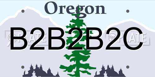 B2B2B2C Oregon License Plate