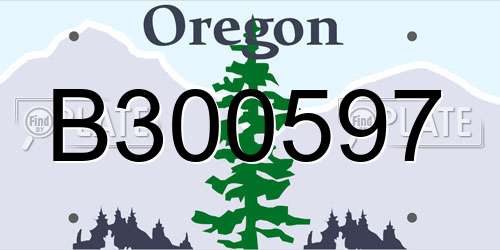 B300597 Oregon License Plate