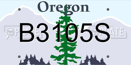 B3105S Oregon License Plate