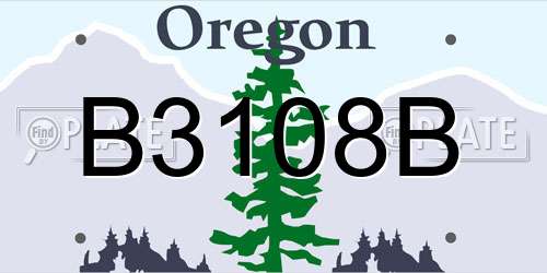 B3108B Oregon License Plate