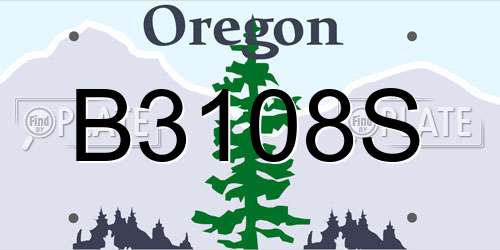 B3108S Oregon License Plate