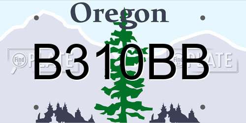 B310BB Oregon License Plate