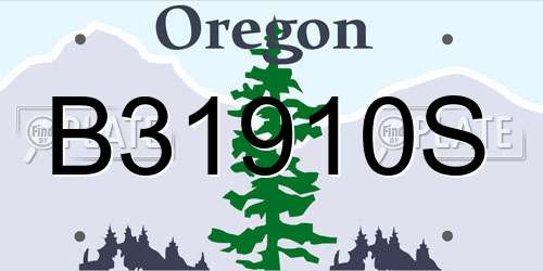 B31910S Oregon License Plate