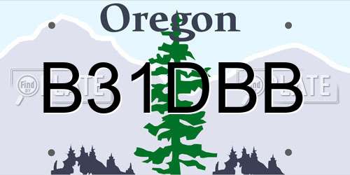 B31DBB Oregon License Plate