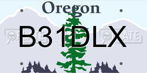 B31DLX Oregon License Plate