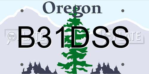 B31DSS Oregon License Plate