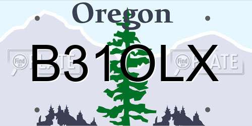 B31OLX Oregon License Plate