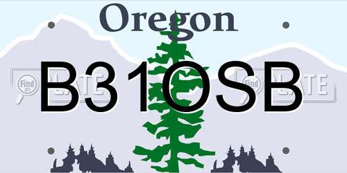 B31OSB Oregon License Plate