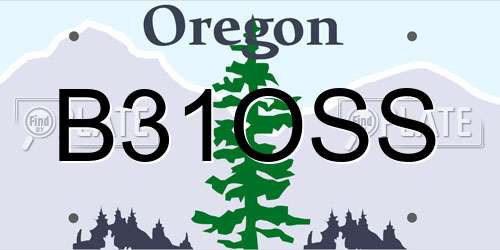 B31OSS Oregon License Plate