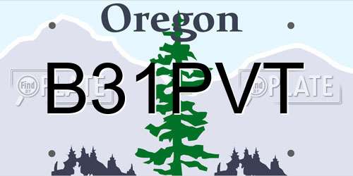 B31PVT Oregon License Plate
