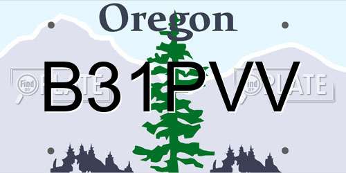 B31PVV Oregon License Plate