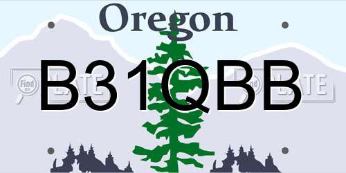 B31QBB Oregon License Plate