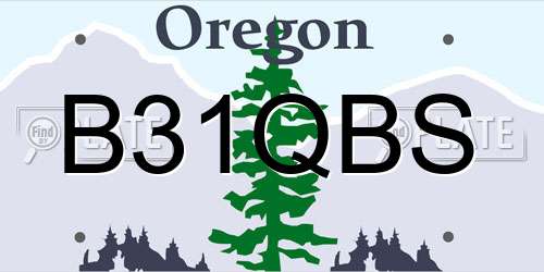 B31QBS Oregon License Plate