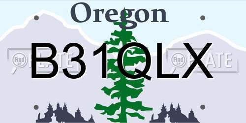 B31QLX Oregon License Plate